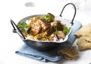 Shemin's Salmon Coriander Dhal Rice