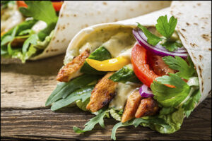 Spicy chicken wraps
