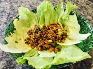 Lettuce Wrap with Ras El Hanout, Mince and Pine Nuts