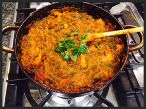chicken and spinach balti