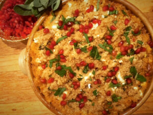 Spiced mince quinoa crumble