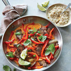 Thai red beef curry with peppers