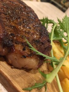 steak with bbq rub