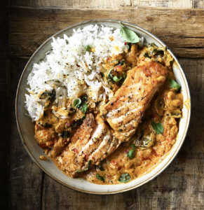 Crispy Salmon Red Curry