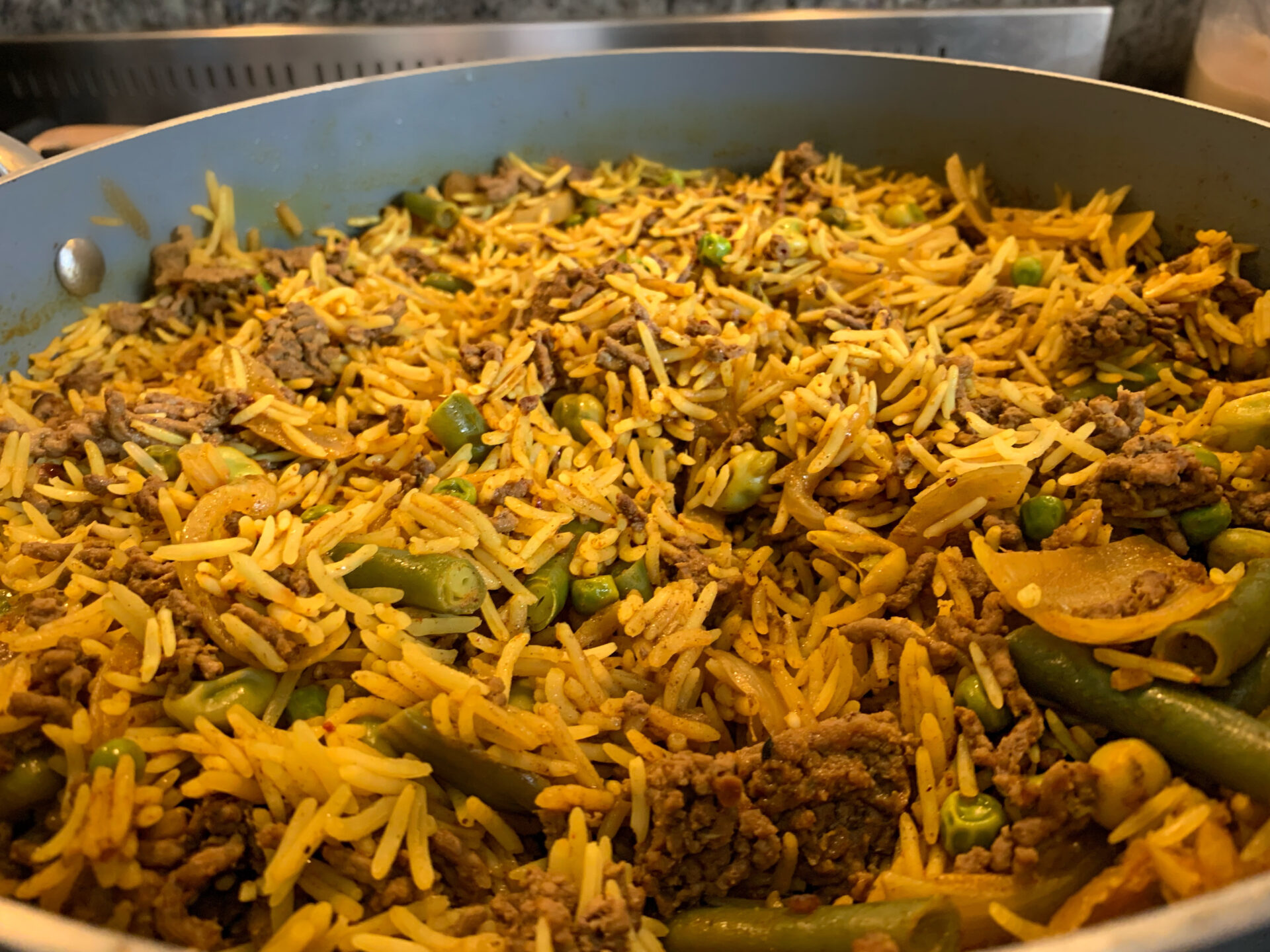 Onepot Keema Mattar Pilau Shemins