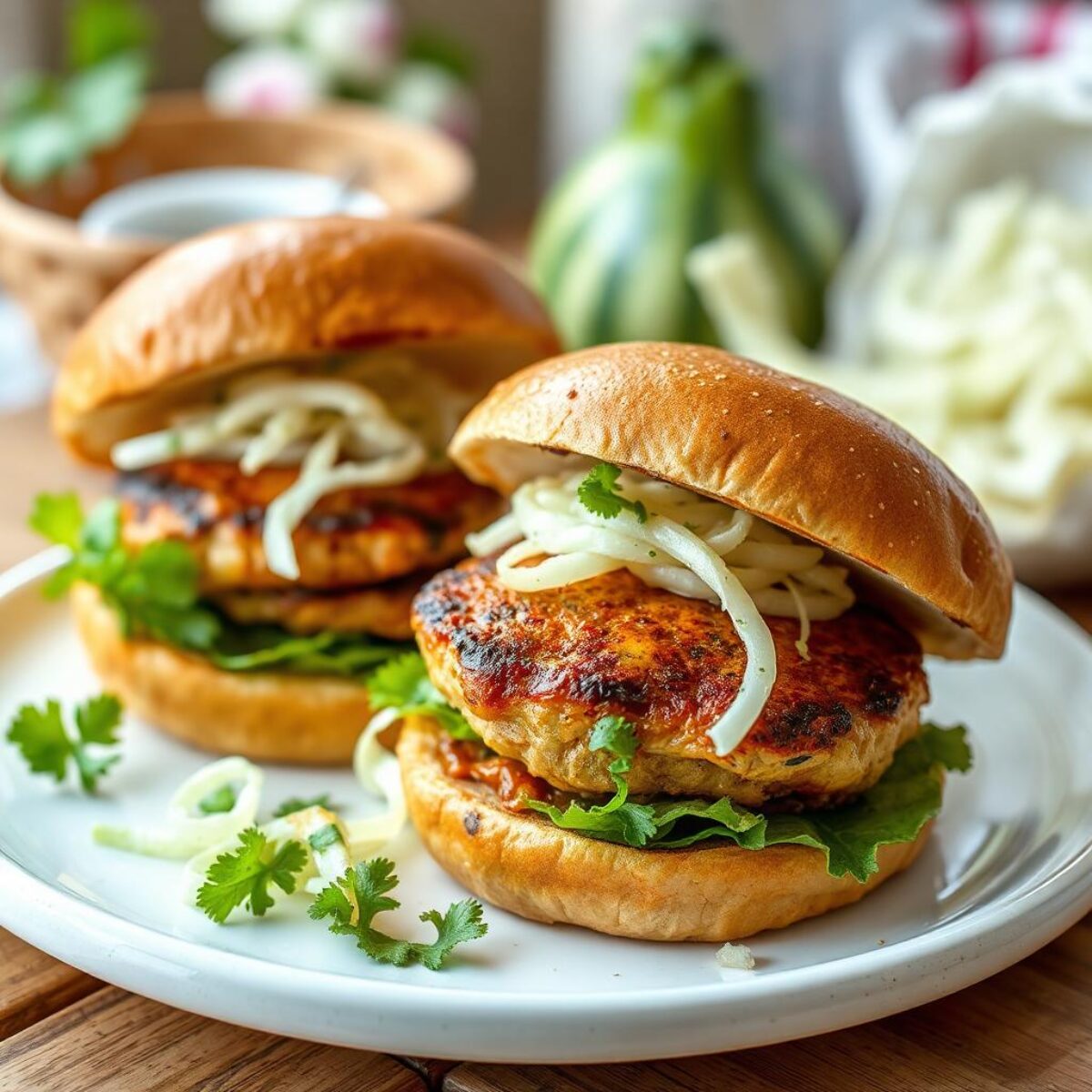 Biryani Chicken Burgers | Shemin's BBQ Recipes