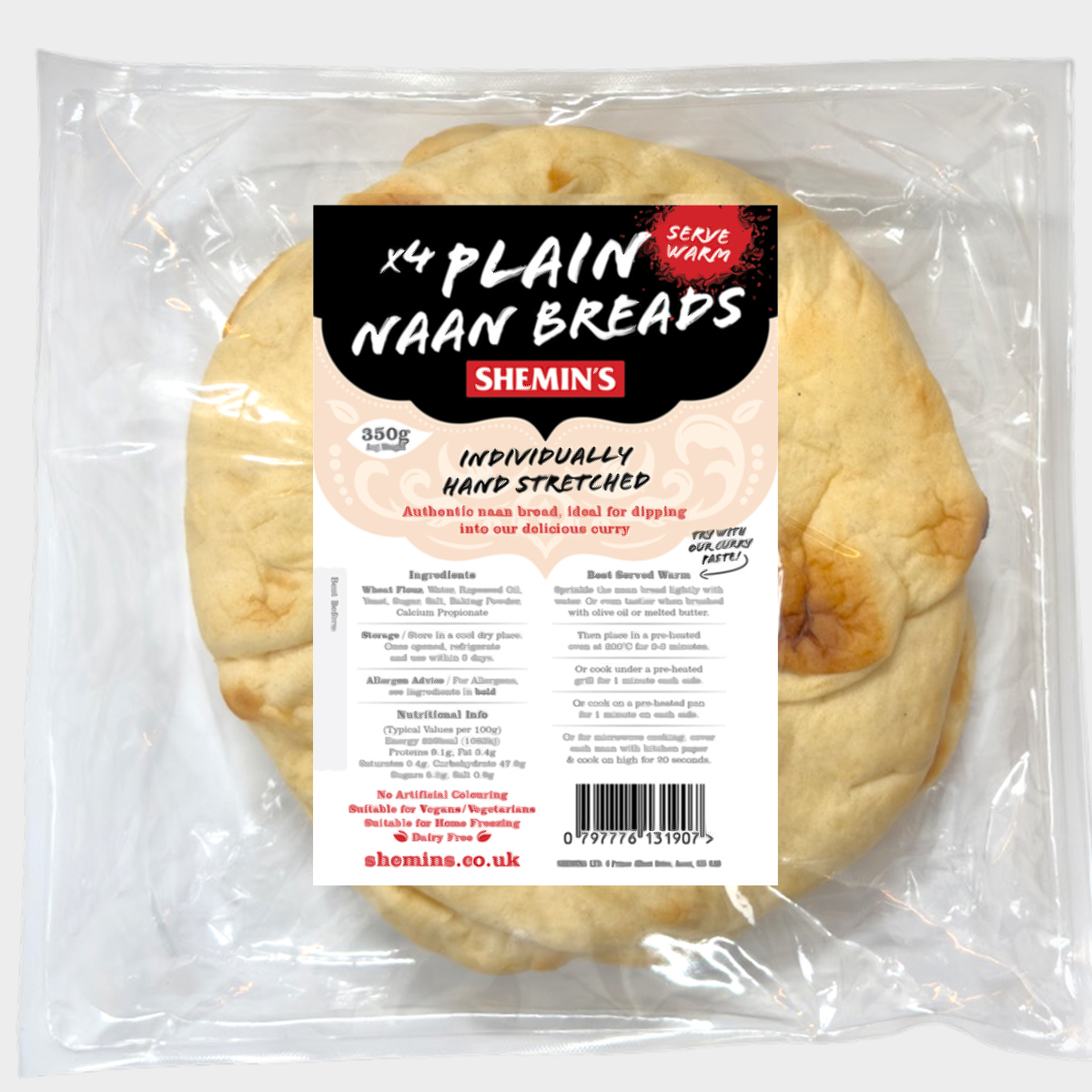 4 Plain Naan Breads