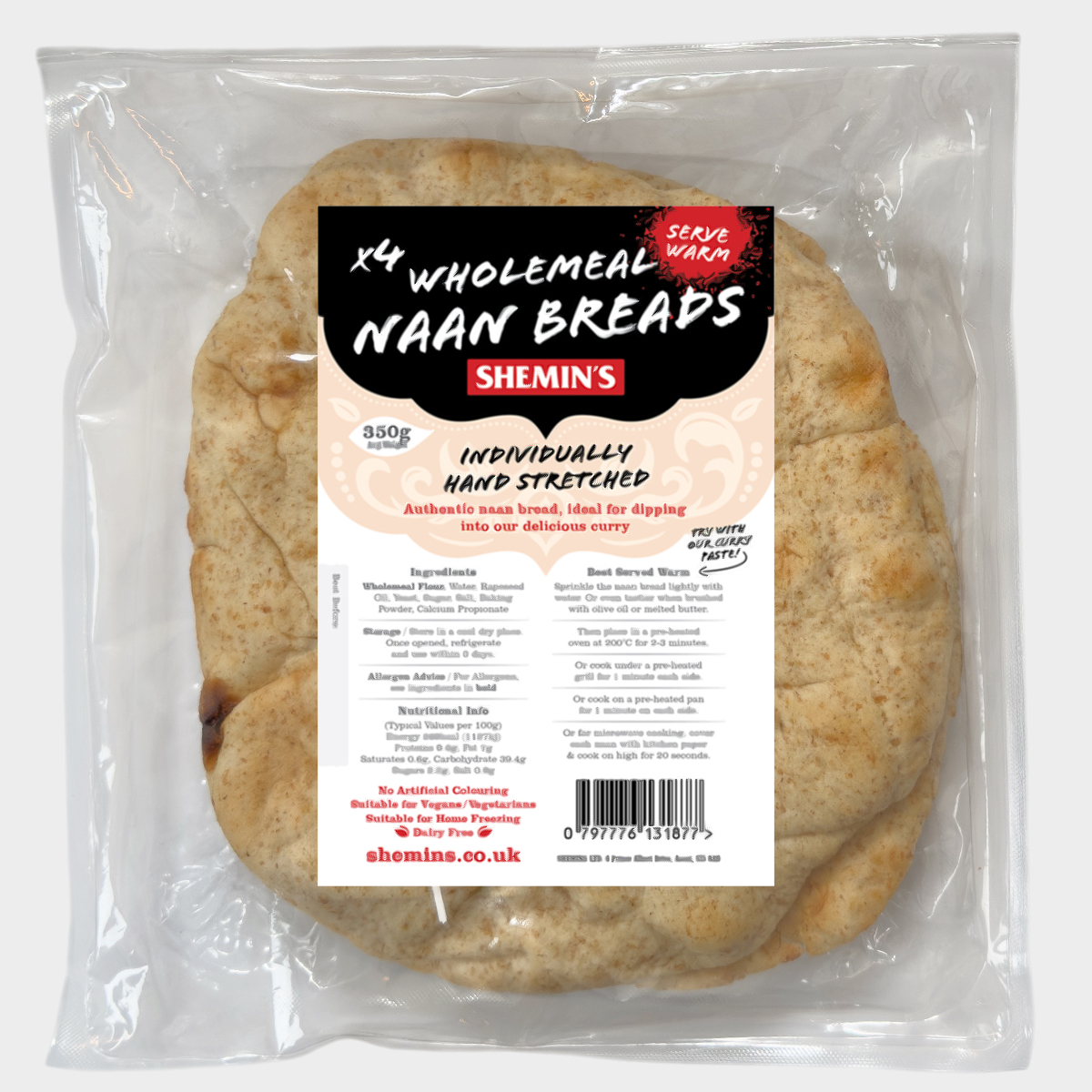 4 Wholemeal Naan Breads